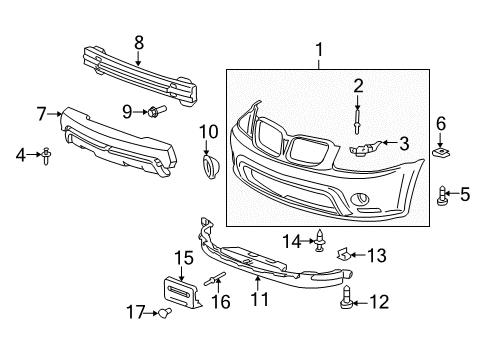 2008 Pontiac Torrent License Bracket Diagram for 15176139