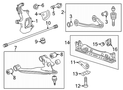 2024 Chevy Silverado 3500 HD Front Suspension Components Diagram 2 - Thumbnail