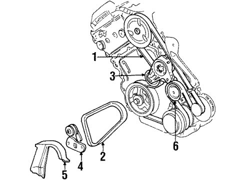 1993 Cadillac Seville Belts & Pulleys Diagram