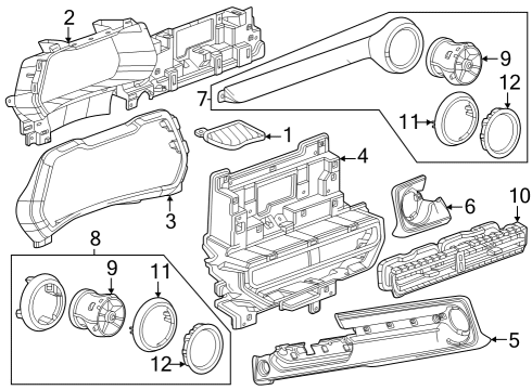 2023 Chevy Colorado Cluster & Switches, Instrument Panel Diagram 4 - Thumbnail