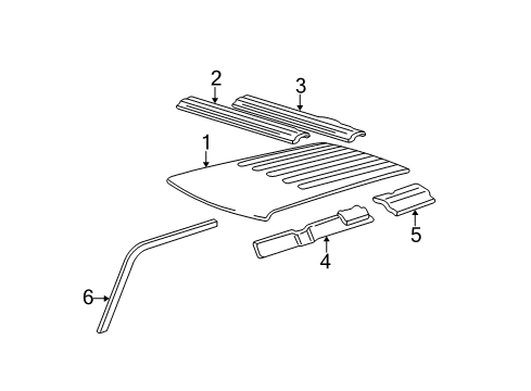 1996 Oldsmobile Bravada Roof & Components Diagram