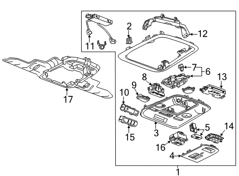 2016 Cadillac CTS Overhead Console Diagram