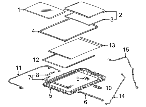 2021 GMC Yukon XL Sunroof Diagram