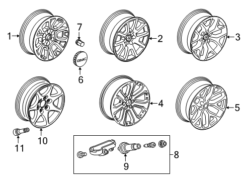 2015 GMC Yukon XL Tire Pressure Monitoring Diagram