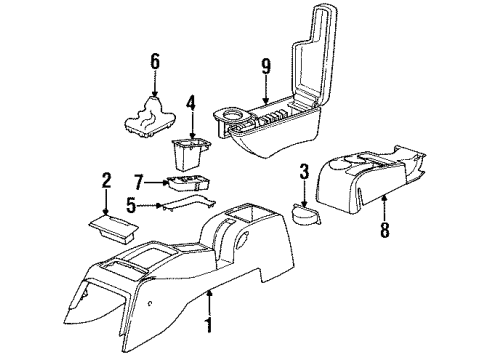 1993 Saturn SC2 Console Diagram