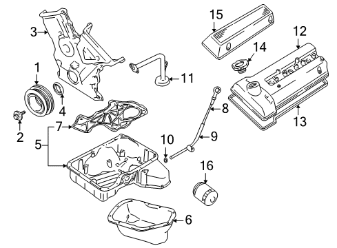 2002 Chevy Tracker Engine Parts & Mounts, Timing, Lubrication System Diagram 4 - Thumbnail