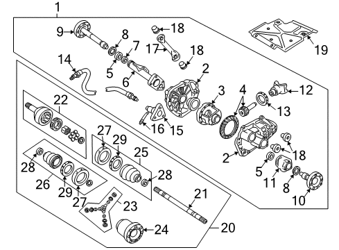 2000 GMC Sonoma Carrier & Front Axles Diagram