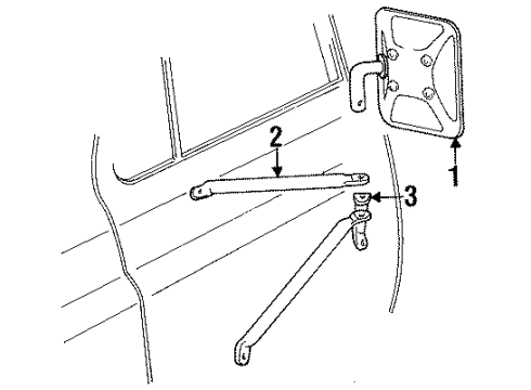 1985 Chevy K30 Mirror Diagram for 998906