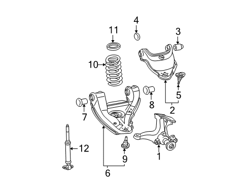 1995 GMC C1500 Front Suspension, Control Arm Diagram 2 - Thumbnail