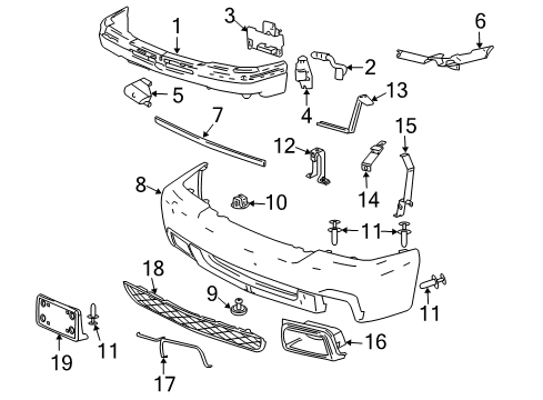 2006 Chevy Silverado 1500 Mount Bracket, Passenger Side Diagram for 15059654
