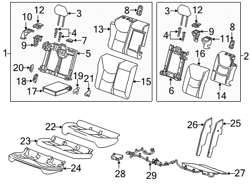 2019 Chevy Bolt EV Rear Seat Diagram