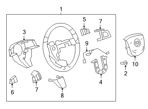 2012 Cadillac CTS Steering Column, Steering Wheel & Trim Diagram 12 - Thumbnail