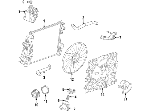 2016 Cadillac CTS Fan Assembly Diagram for 23347100