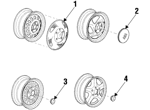 2000 Pontiac Grand Prix Center Cap Diagram for 9593690