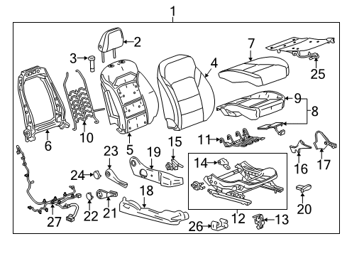 2019 Chevy Cruze Passenger Seat Components Diagram