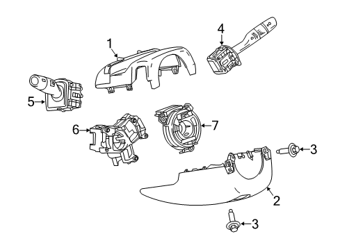 2018 Chevy Malibu Shroud, Switches & Levers Diagram