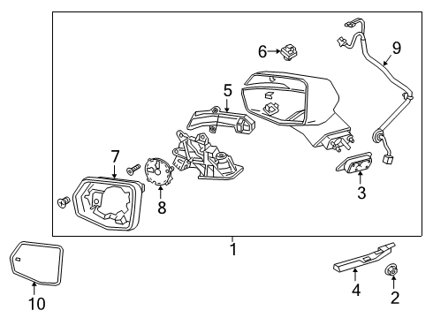 2022 Cadillac XT4 Outside Mirrors Diagram