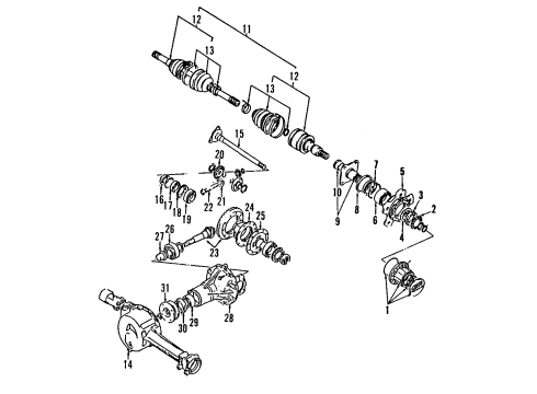 1998 Chevy Tracker Front Axle, Axle Shafts & Joints, Differential, Drive Axles, Propeller Shaft Diagram