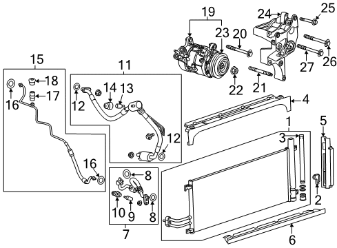 2016 GMC Sierra 1500 A/C Condenser, Compressor & Lines Diagram