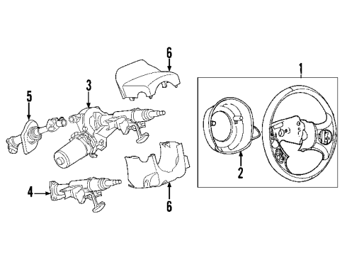 2011 Chevy HHR Steering Column Diagram for 19209158