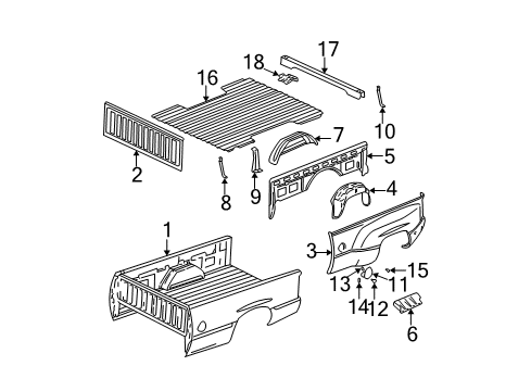 2002 GMC Sierra 1500 HD Floor Pan Diagram for 15214280