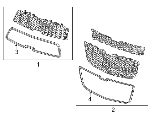 2014 Chevy Sonic Grille & Components Diagram