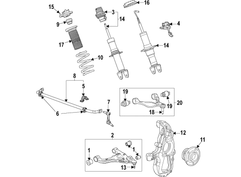 2023 Chevy Corvette Shock Absorber, Driver Side Diagram for 85644576
