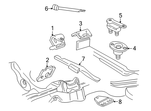 1996 GMC Jimmy Engine & Trans Mounting Diagram