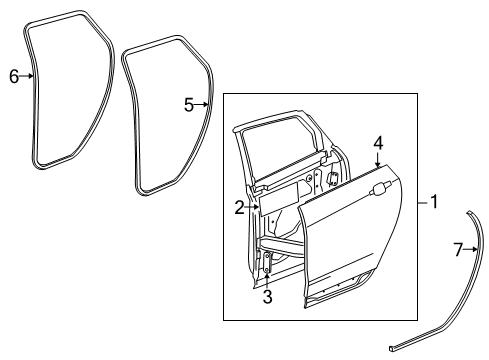 2014 Cadillac SRX Rear Door Diagram