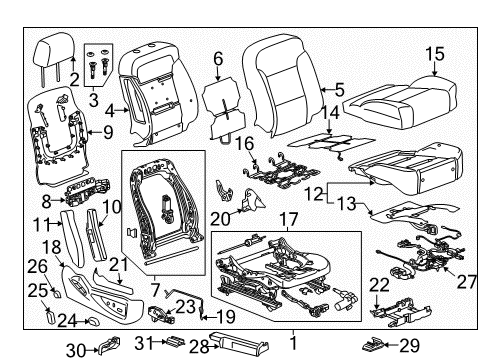 2017 GMC Sierra 2500 HD Power Seats Diagram 7 - Thumbnail