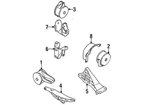2000 Chevy Metro Rear Bracket Diagram for 96060024