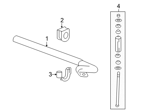 2012 GMC Sierra 1500 Stabilizer Bar & Components - Front Diagram 2 - Thumbnail