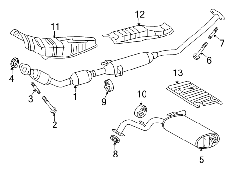 2009 Pontiac Vibe Converter & Pipe Gasket Diagram for 88975833