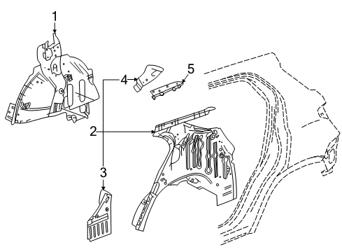 2018 Chevy Equinox Inner Structure - Quarter Panel Diagram
