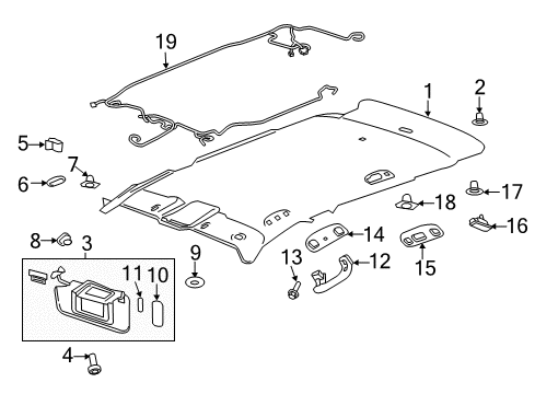 2016 Buick Envision Interior Trim - Roof Diagram