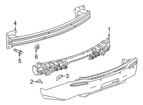 2023 Buick Enclave Bumper & Components - Rear Diagram 3 - Thumbnail