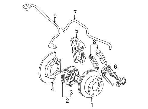2003 GMC Yukon XL 1500 Front Brakes Diagram 2 - Thumbnail