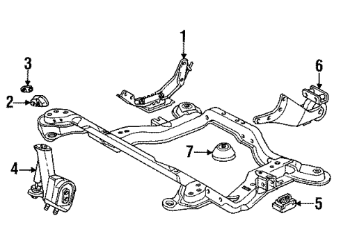1991 Saturn SL1 Reinforcement Diagram for 21010840