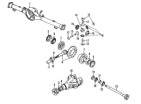 2000 Chevy Tracker Rear Axle, Differential, Propeller Shaft Diagram