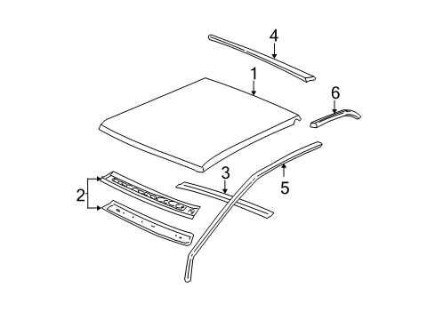 2003 GMC Sierra 2500 Roof & Components Diagram 2 - Thumbnail