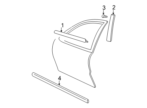 2002 Chevy Cavalier Exterior Trim - Front Door Diagram