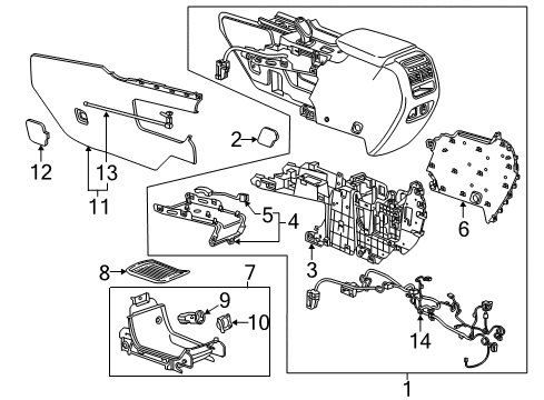 2017 Cadillac XT5 Console Assembly, Titanium Diagram for 84183939