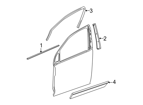 2007 Chevy Equinox Exterior Trim - Front Door Diagram