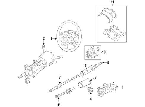 2008 Cadillac SRX Steering Wheel, Black Diagram for 25920626