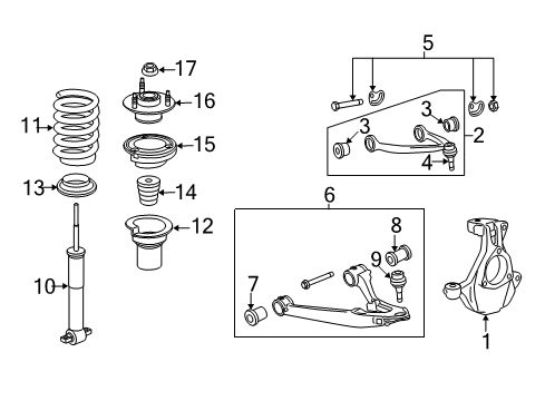 2012 GMC Sierra 1500 Front Suspension, Control Arm Diagram 4 - Thumbnail