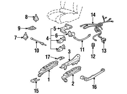 2000 Oldsmobile Intrigue Adjust Cover, Front Diagram for 10315975