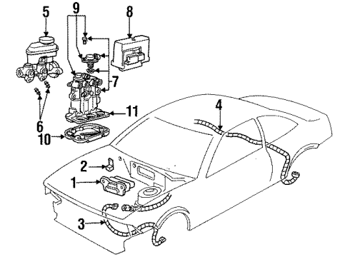1992 Pontiac Sunbird Front Speed Sensor Diagram for 10456046