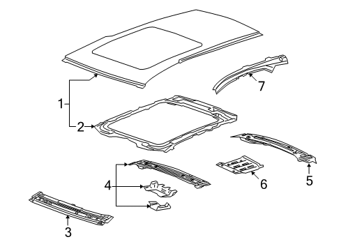 2014 Cadillac CTS Roof & Components Diagram 3 - Thumbnail