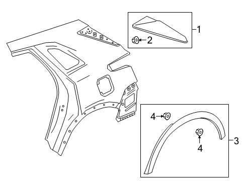 2018 Cadillac XT5 Exterior Trim - Quarter Panel Diagram