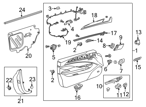 2015 Cadillac ELR Interior Trim - Door Diagram